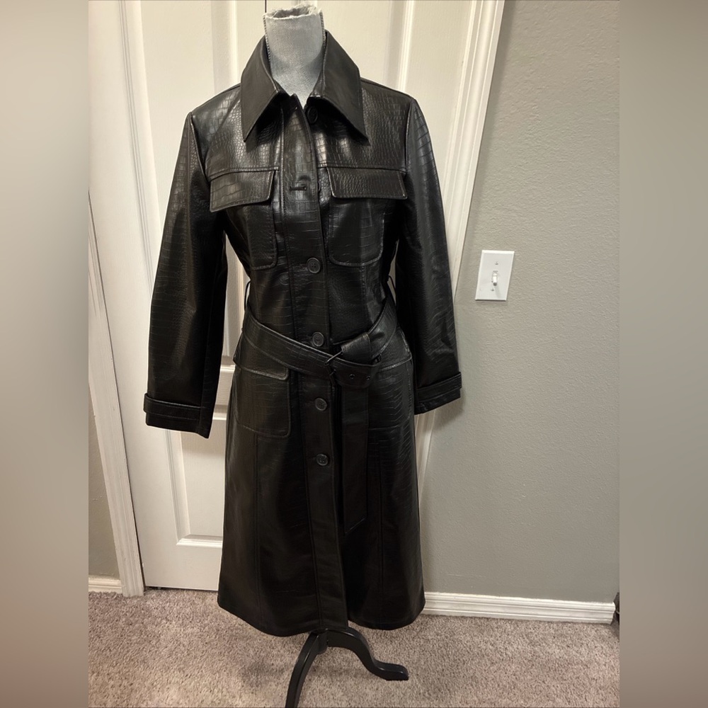 Jason Wu ladies croc faux leather trench jacket size small